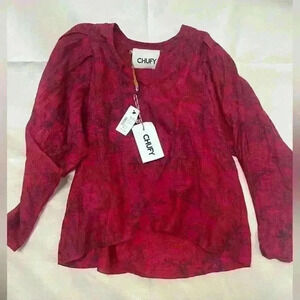 Chufys Luiza Printed Cotton Silk Blend Blouse NWT